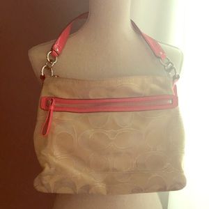 Pink and Beige Coach Bag